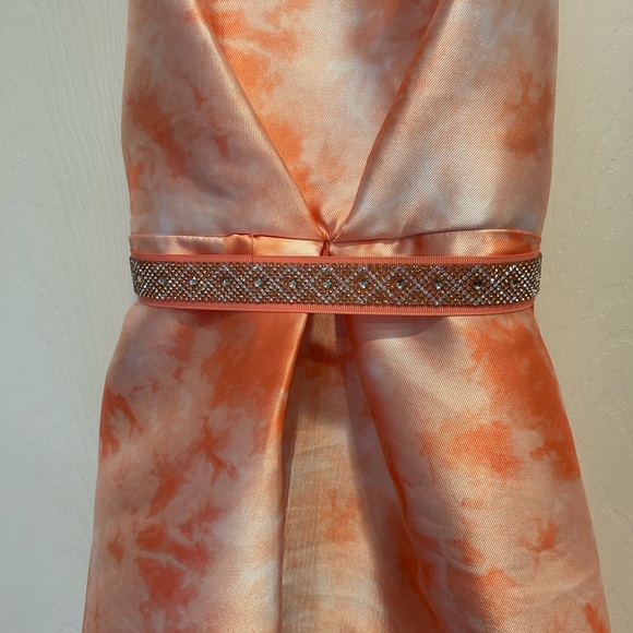 Easter Orange Dress with Rhinestone Belt - Picture 3 of 3